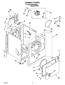 02 - Cabinet Parts parts for Roper Dryer REX5634KQ2 from AppliancePartsPros.com