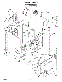 02 - Cabinet Parts parts for Roper Dryer REX6634PQ0 from AppliancePartsPros.com