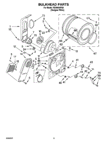 03 - Bulkhead Parts parts for Roper Dryer REX6634PQ0 from AppliancePartsPros.com