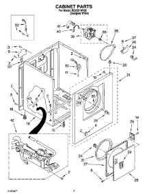 02 - Cabinet Parts parts for Roper Dryer RGX3519PQ0 from AppliancePartsPros.com