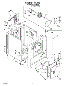 02 - Cabinet Parts parts for Roper Dryer REX3514PQ0 from AppliancePartsPros.com