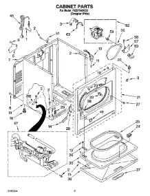 02 - Cabinet Parts parts for Roper Dryer RGS7646KQ3 from AppliancePartsPros.com