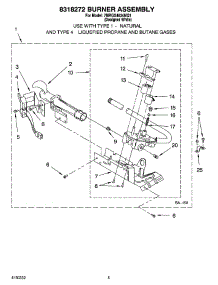 03 - 8318272 Burner Assembly parts for Roper Dryer 7MRGX4634MQ1 from AppliancePartsPros.com