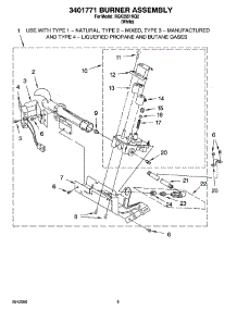 04 - 3401771 Burner Assembly parts for Roper Dryer RGK2951KQ2 from AppliancePartsPros.com
