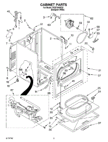 02 - Cabinet parts for Roper Dryer RGS7648KQ2 from AppliancePartsPros.com