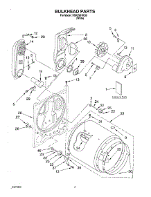 02 - Bulkhead, Lit / Optional parts for Roper Dryer RGK2951KQ0 from AppliancePartsPros.com