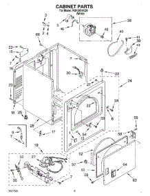 04 - Cabinet parts for Roper Dryer RGK2951KQ0 from AppliancePartsPros.com