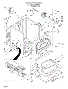 02 - Cabinet parts for Roper Dryer RGS7648JQ1 from AppliancePartsPros.com