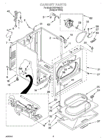02 - Cabinet parts for Roper Dryer RGS7646JQ1 from AppliancePartsPros.com