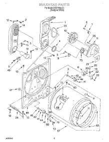 03 - Bulkhead parts for Roper Dryer RGS7646JQ1 from AppliancePartsPros.com