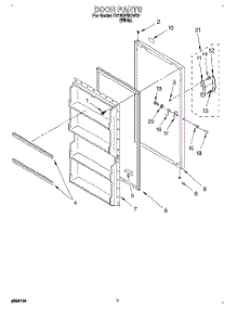 04 - Door parts for Roper Freezer RV15EFRDW01 from AppliancePartsPros.com