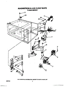 04 - Magnetron And Air Flow, Lit / Optional parts for Roper Microwave MME08XW1 from AppliancePartsPros.com