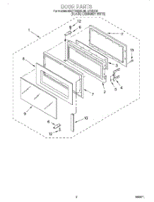 02 - Door parts for Roper Microwave MHE11REQ0 from AppliancePartsPros.com