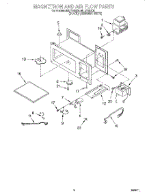 04 - Magnetron And Air Flow parts for Roper Microwave MHE11REQ0 from AppliancePartsPros.com