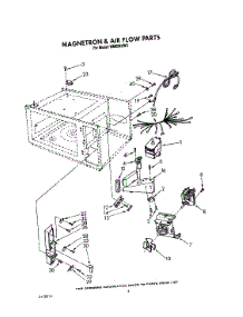 04 - Magnetron And Air Flow, Lit / Optional parts for Roper Microwave MME08XW0 from AppliancePartsPros.com