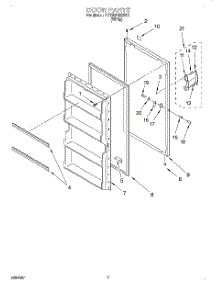 04 - Door parts for Roper Freezer RV15EFREW01 from AppliancePartsPros.com