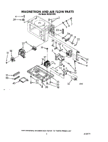 03 - Magnetron And Air Flow parts for Roper Microwave MCE04XW0 from AppliancePartsPros.com