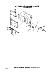 04 - Oven Door And Latch parts for Roper Microwave MCE04XW0 from AppliancePartsPros.com