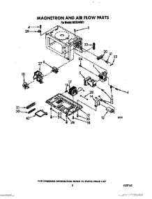 03 - Magnetron And Air Flow parts for Roper Microwave MCE04XW1 from AppliancePartsPros.com