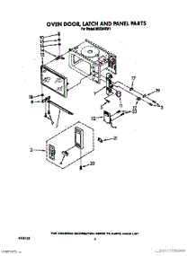 04 - Oven Door, Latch And Panel parts for Roper Microwave MCE04XW1 from AppliancePartsPros.com