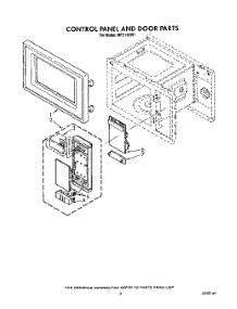 03 - Control Panel And Door parts for Roper Microwave MFE14XW1 from AppliancePartsPros.com