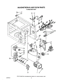 04 - Magnetron And Air Flow parts for Roper Microwave MFE14XW1 from AppliancePartsPros.com