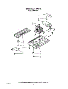 05 - Baseplate parts for Roper Microwave MFE14XW1 from AppliancePartsPros.com