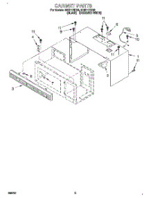 03 - Cabinet parts for Roper Microwave MHE11RDB0 from AppliancePartsPros.com