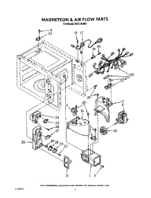 04 - Magnetron And Air Flow parts for Roper Microwave MFE14XW0 from AppliancePartsPros.com