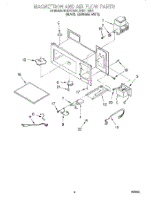 04 - Magnetron And Air Flow parts for Roper Microwave MHE11REQ1 from AppliancePartsPros.com