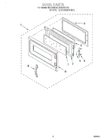 02 - Door parts for Roper Microwave MHE13XHB1 from AppliancePartsPros.com