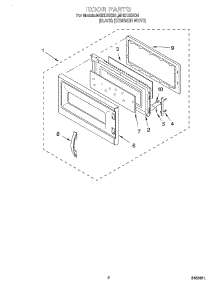02 - Door parts for Roper Microwave MHE13XKB0 from AppliancePartsPros.com