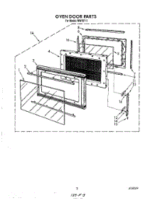 03 - Oven Door parts for Roper Microwave MW5571 from AppliancePartsPros.com