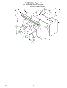 03 - Cabinet parts for Roper Microwave MHE13XKQ0 from AppliancePartsPros.com
