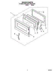 02 - Door Parts parts for Roper Microwave MHE14XKB2 from AppliancePartsPros.com
