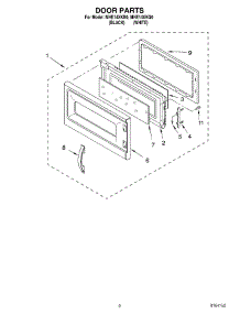 02 - Door parts for Roper Microwave MHE14XKQ0 from AppliancePartsPros.com