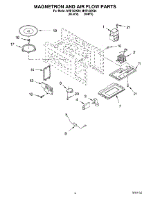 04 - Magnetron And Air Flow parts for Roper Microwave MHE14XKQ0 from AppliancePartsPros.com