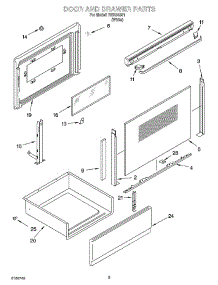 03 - Door And Drawer Parts parts for Roper Range RGE34301 from AppliancePartsPros.com
