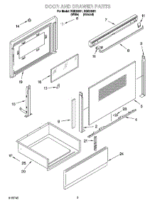 03 - Door And Drawer Parts parts for Roper Range RGE33001 from AppliancePartsPros.com