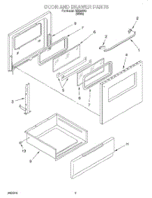 03 - Door And Drawer parts for Roper Range REE23000 from AppliancePartsPros.com