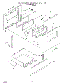 03 - Door And Drawer parts for Roper Range REE31300 from AppliancePartsPros.com