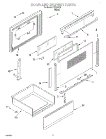 03 - Door And Drawer parts for Roper Range REE34001 from AppliancePartsPros.com