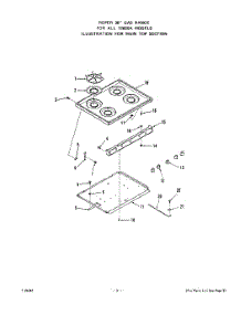 03 - Main Top parts for Roper Range 1265W0A from AppliancePartsPros.com