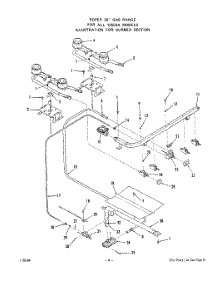 04 - Burner parts for Roper Range 1265W0A from AppliancePartsPros.com