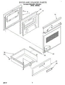 03 - Door And Drawer parts for Roper Range FES310BW1 from AppliancePartsPros.com