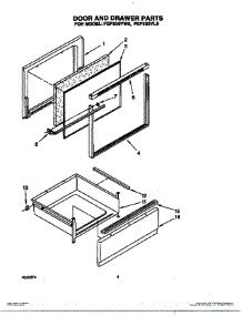 04 - Door And Drawer parts for Roper Range FEP320YW0 from AppliancePartsPros.com