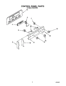 03 - Control Panel parts for Roper Range FES310YW0 from AppliancePartsPros.com