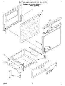 04 - Door And Drawer parts for Roper Range FEP320BW1 from AppliancePartsPros.com