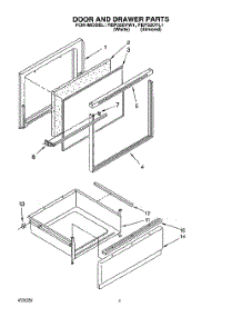 03 - Door And Drawer parts for Roper Range FEP320YW1 from AppliancePartsPros.com