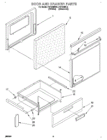04 - Door And Drawer parts for Roper Range FEP320BL0 from AppliancePartsPros.com